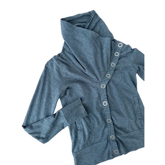 Brooklyn Industries funnel neck diagonal closing jacket navy medium - Picture 2 of 16